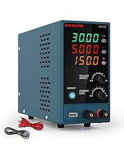 HANMATEK HM305 DC Power Supply Variable, 0-30V/0-5A Adjustable Bench Power Supply with 4-Digit LED Display, Display Power, Lock Function(Button), Protective Function, One Key Switch Control