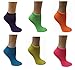 Womens 6 Pair Pack Neon Assorted Anklet Socks