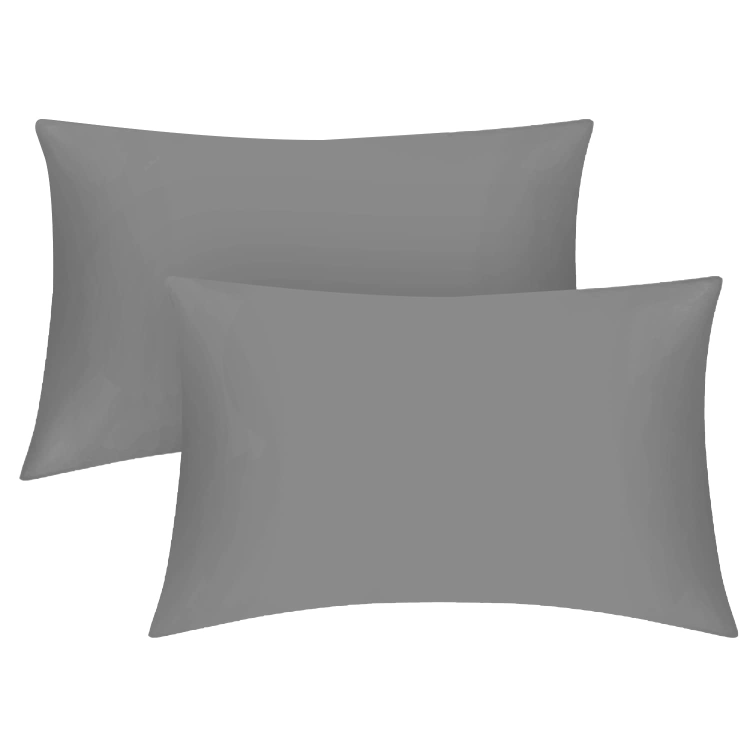 200 Thread Count Egyptian Cotton Pillow Cases- Luxury Bedding Soft Pillow Covers- Envelope Closure 50 x 75 Pillowcases 2 Pack - Grey — image 1