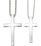 Couple Cross Necklace Set His Hers 