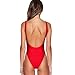 Womens Letter Print Backless One Piece Monokini Bikini X-Large Red
