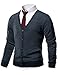 HARRISON83 Mens Slim Fit V-Neck Button Up Cardigan Sweater