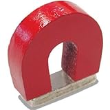 Red Cast Alnico 5 Horseshoe Magnet With Keeper, 1.133