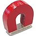 Red Cast Alnico 5 Horseshoe Magnet With Keeper, 1.133