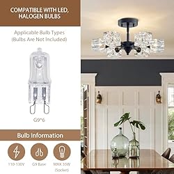 peskoe 16.9" Industrial Black Semi Flush Mount