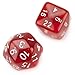 Set of 24 and 30 Sided Polyhedral Dice - Translucent Red D24 and D30 with White Numbers - Pair of Odd Dice - For Determining Dates and Times, RPG Storytelling - Great Addition to Dice Collections