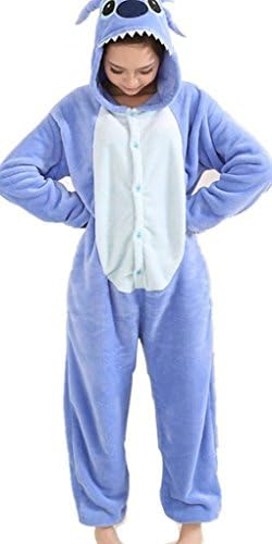 New Costume Unisex-adult Animal Cartoon Cosplay Kigurumi Onesie Pajamas (S, Stitch)