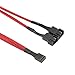 ZEXMTE PWM Fan Splitter Cable 4 Pin Y Splitter 1 to 2 Converter Computer PC Fan Power Extension Cable,Red Sleeved,2 Pack