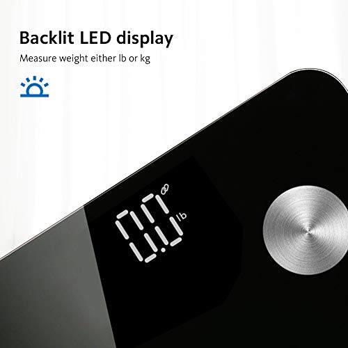 Bluetooth Body Mass Scale, HYLOGY Smart Wireless Digital Bathroom Fat Scale with iOS and Android App for Body Weight, Body Fat,Body Moisture Rate,Muscle Mass,BMI,BMR,Bone Mass and Visceral Fat - Thumbnail 4
