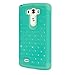 LG G3 Case, LG G3 Bling Case - Style4U LG G3 Studded Rhinestone Crystal Bling Hybrid Armor Case Cover for LG G3 with 1 HD Screen Protector and 1 Stylus [Teal / Mint Green]