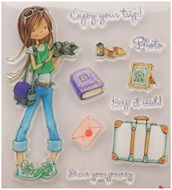 Gszfsm001 Girl Clear Silicone Rubber Seal Stamp DIY Album Scrapbooking Photo Card Decor
