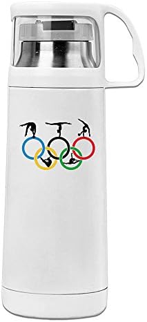 Handson Stainless Steel Vacuum Insulated Tumbler Gymnastics And Circle Handled Vacuum Cup White 14oz/350ml