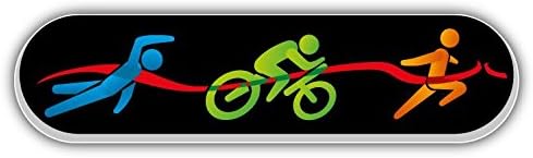 Triathlon Emblem Home Decal Vinyl Sticker 8'' X 2''