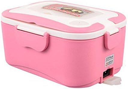 COFFLED 220V Electric Heating Bento Lunch Box,12V In-vehicle BPA-Free Plastic Food Storage Container for Adults&amp;Kids,Super easy-to-carry Portable Meal Heater with Stainless Steel Tank(Pink color)