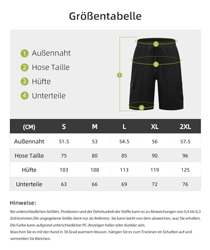 JACKETOWN Men's Cotton Cargo Shorts - Summer Casual Bermuda Shorts With Elastic Waist