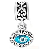 LSxAB Hamsa Hand Evil Eye Charm for Bracelets Necklaces Pendants Blue CZ gift bead for Women Girlfriend Christmas Family Daughter Sister