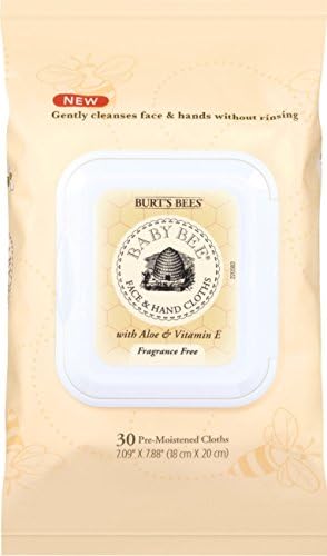 Burt's Bees Baby Bee Face &amp; Hand Natural Cloths Fragrance Free and Hypoallergenic with Soothing Aloe and Vitamin E 30 Count