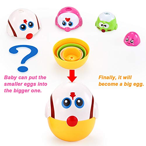 VATOS Nesting Easter Plastic Eggs Toy, Eggs Stacking Toy, Stacker Toys for 18 Months+ Baby Infant Toddler, Educational Toys for 1.5+ Years old Girl and Boys, Cute Chicken Family Style Baby Toddler Toy - Thumbnail 2