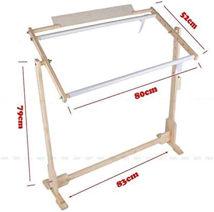 ausuky Cross Stitch Frame 9CT/14CT Tabletop Floor Stand Wood Embroidery Tapestry Hoop Needlework Adjustable Bed Table Stand Wooden Embroidery Cross Stitch Shelf (14 CT(80cm?)