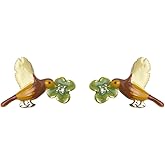 Cute Bird Stud Earrings Sterling Silver Post Enamel Animal Flower Studs Earring Fashion Jewelry for Women Niece