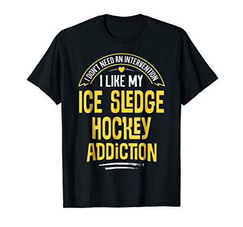 Funny Ice Sledge Hockey T-Shirt - I Like My Addiction - Thumbnail 2