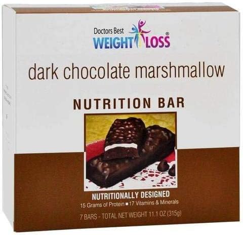 Doctors Best - High Protein Crispy Nutrition Bar | Dark Chocolate Marshmallow | 7/Box