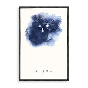 Framed Canvas Wall Art - Constellation Libra - Giclee Painting Wall Art for Bedroom Living Room Home Decoration - 16x24 inches