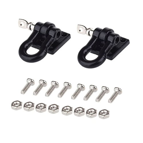 Boliduo 1:10 RC Rock Crawler Tow Hook Trailer Buckle for Axial SCX10 90046 90047 RC4WD D90 D110 TF2 Tamiya CC01 RC Climbing Car (Black)