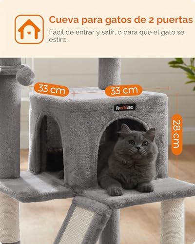 Árbol de Gatos, Torre para Gatos Grandes, Gris Claro PCT51W