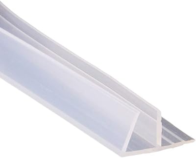 Mintice Bath Door Seal Strip Curved F Shape 6mm 78" Glass Bottom Weather Seal