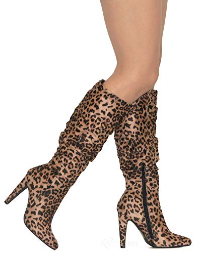 Women's High Heel Almond Toe Knee-high Boots