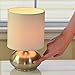 Light Accents Touch Table Lamp - Lamps for Bedrooms Bedside Set with Fabric Shades and 3-Stage Touch Dimmer Switch Brushed Nickel Finish