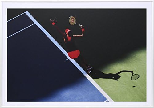 Premium Tennis Gift for a Woman: Art Photography in a Luxury Frame (Orange/Blue)