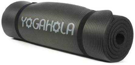 YogaHola Premium Ultra Thick n' Soft Eco Friendly Yoga Pilates Exercise / Workout Mat w/ Carry Strap (Black)