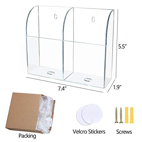 Joqixon Acrylic Remote Control Holder Wall Mount Remote Holder Wall