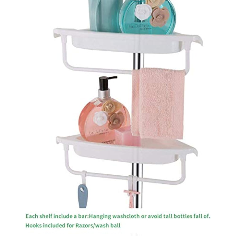 Tension Corner Shower Caddy, Rustproof Stainless Steel, 4 Positionable