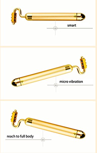 LHFJ Facial Roller 24k Beauty Bar Facial Roller Vibration Skincare Massager For Slimming,dark Circle&puffiness Removal Anti Wrinkle