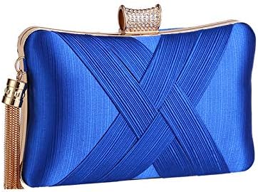 TanpellWomen's Evening Clutch Bags Silk Satin Party Handbags Bridal Wedding Purses with Tassel Pendant