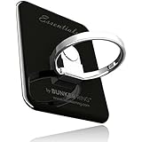 BUNKER RING Essentials バンカーリング iPhone/iPad/iPod/Galaxy/Xperia/スマートフォン・タブレットPCを指1本で保持・落下防止・スタンド機能(ジェットブラック) BUESJB