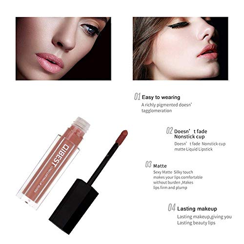 Matte Liquid Lipstick Set, 6 Pcs Superstay Mate Ink Waterproof Lip Gloss Beauty Lips Makeup Set (NUDE MATTE INK)