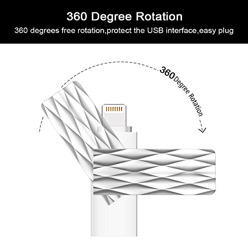 iPhone Lightning Flash Drive, Suntrsi jump drive External Memory Storage Lightning Memory Stick Pen Drive OTG Flash Drive Compatible to iPhone,iPad,iPod,Mac and PC (32G Silver) - Thumbnail 2