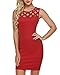 Zeagoo Women's Sleeveless Hollow Out Cocktail Party Mini Pencil Bodycon Dress,Small,Red