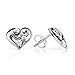 925 Sterling Silver Heart Shaped Mom and Child 11 mm Post Stud Earrings