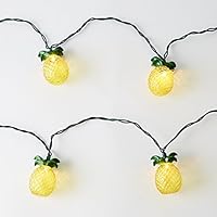 tyoungg Glitter Tropical Pineapple Gem String Rope Lights Indoor Party Supplies Christmas Seasonal Decor 8 Feet 10 LED Battery Powered