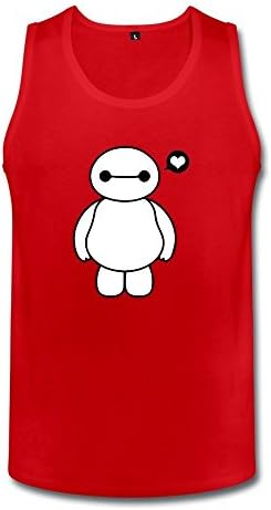 BOAIS Men's Funny Big Hero 6 Baymax Cartoon Poster 100% Cotton Tank Top