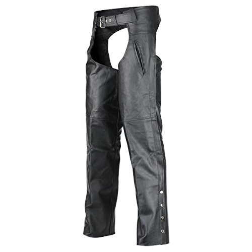 Deep Pocket Motorcycle Leather Chaps M