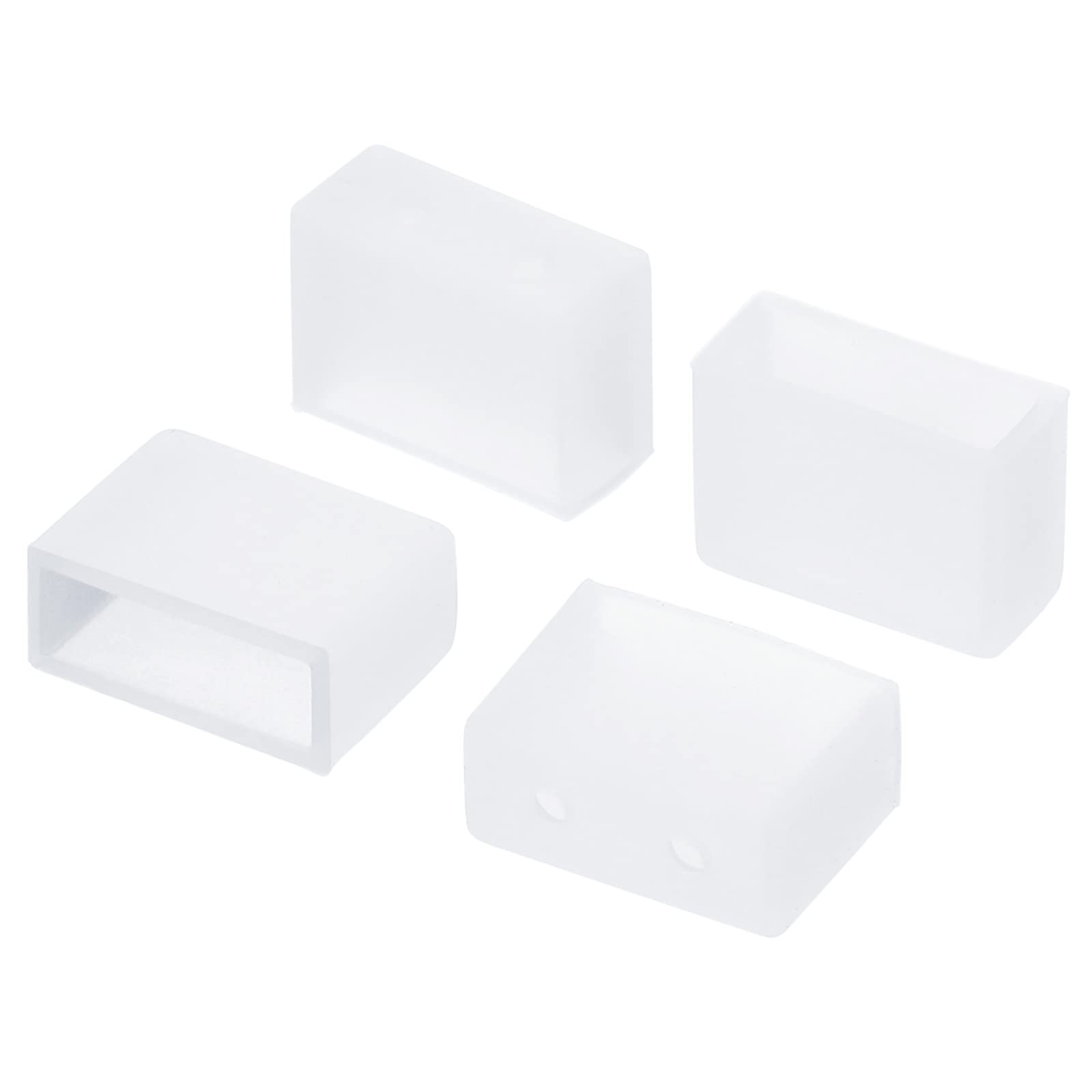 PATIKIL Silicone End Cap Plug Cover with 2 Hole, 60 Pack Fit 3528/2835/3014 10mm Wide LED Tube Strip, Clear