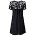 vanberfia Women's Lace Short Sleeve Loose Casual Chiffon Dress (L, 7880)