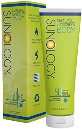 Sunology Mineral Sunscreen for Body SPF 50 Broad Spectrum with Moringa Oil, Zinc Oxide and Titanium Dioxide, 2 Ounce Tube by Sunology