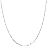 Sterling Silver 2MM, 2.5MM, 3MM, 4MM, 5MM Solid Round Snake Chain Necklace- Flexible Snake Chain Necklace, Round 925 Sterling Silver Necklace,Made In Italy, Jewelry Accesorries Gadgets